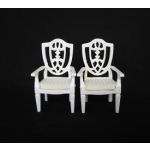 Two chairs, white