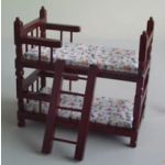 Bunk bed with stairs, mahogany